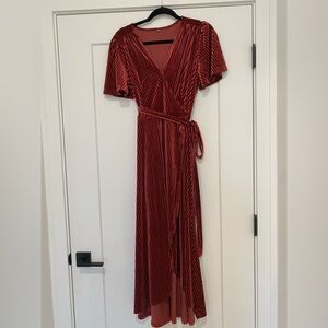 Berry Velvet Wrap Dress
